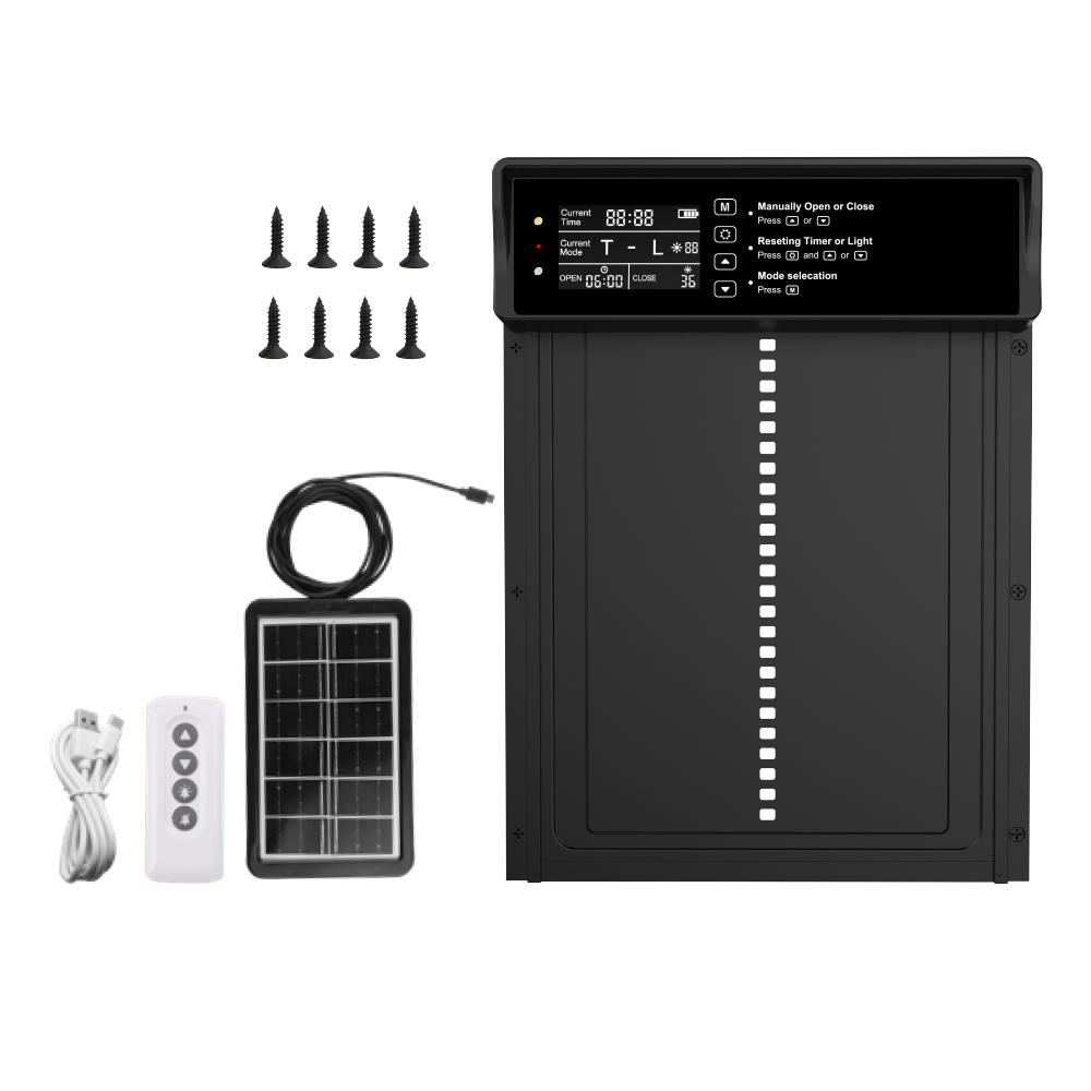 Automatic Chicken Door Opener Solar - Solar-powered automatic chicken coop door, intelligent