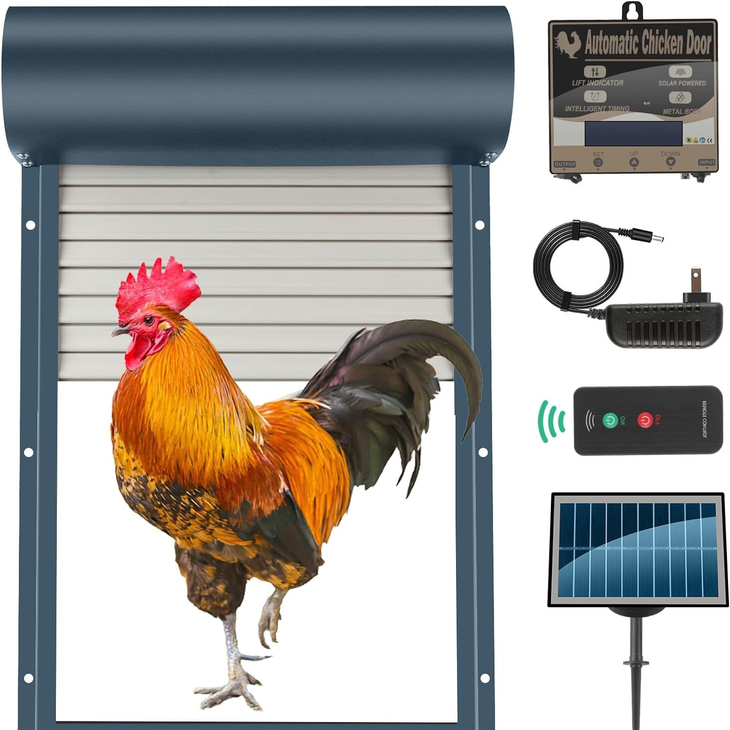 Automatic Chicken Door Opener Solar - 2024 Solar Powered Coop Door Sensor