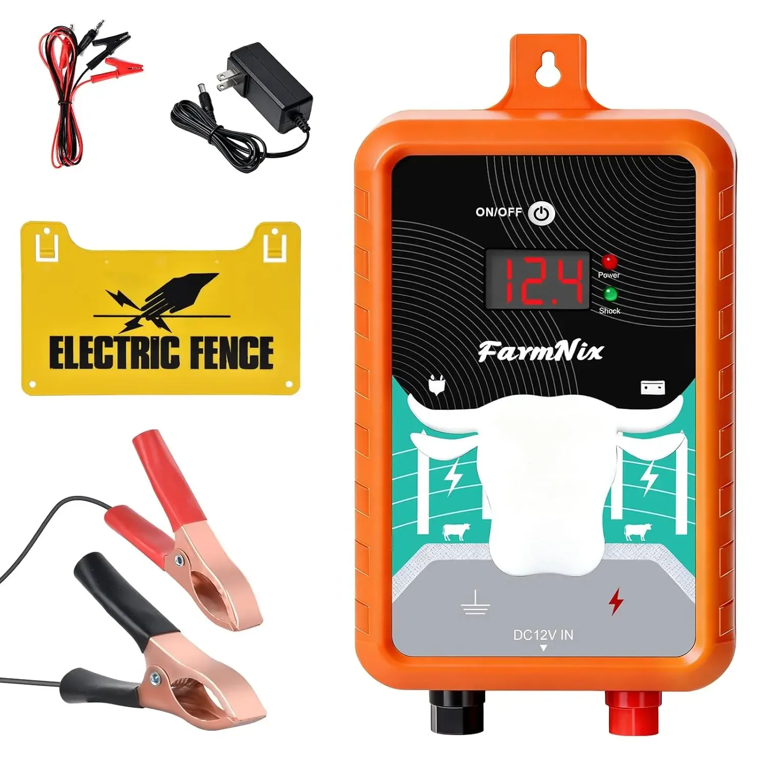Livestock Fence Energizer 12V - 15Miles/ 24KM Electric Fence Energizer 4