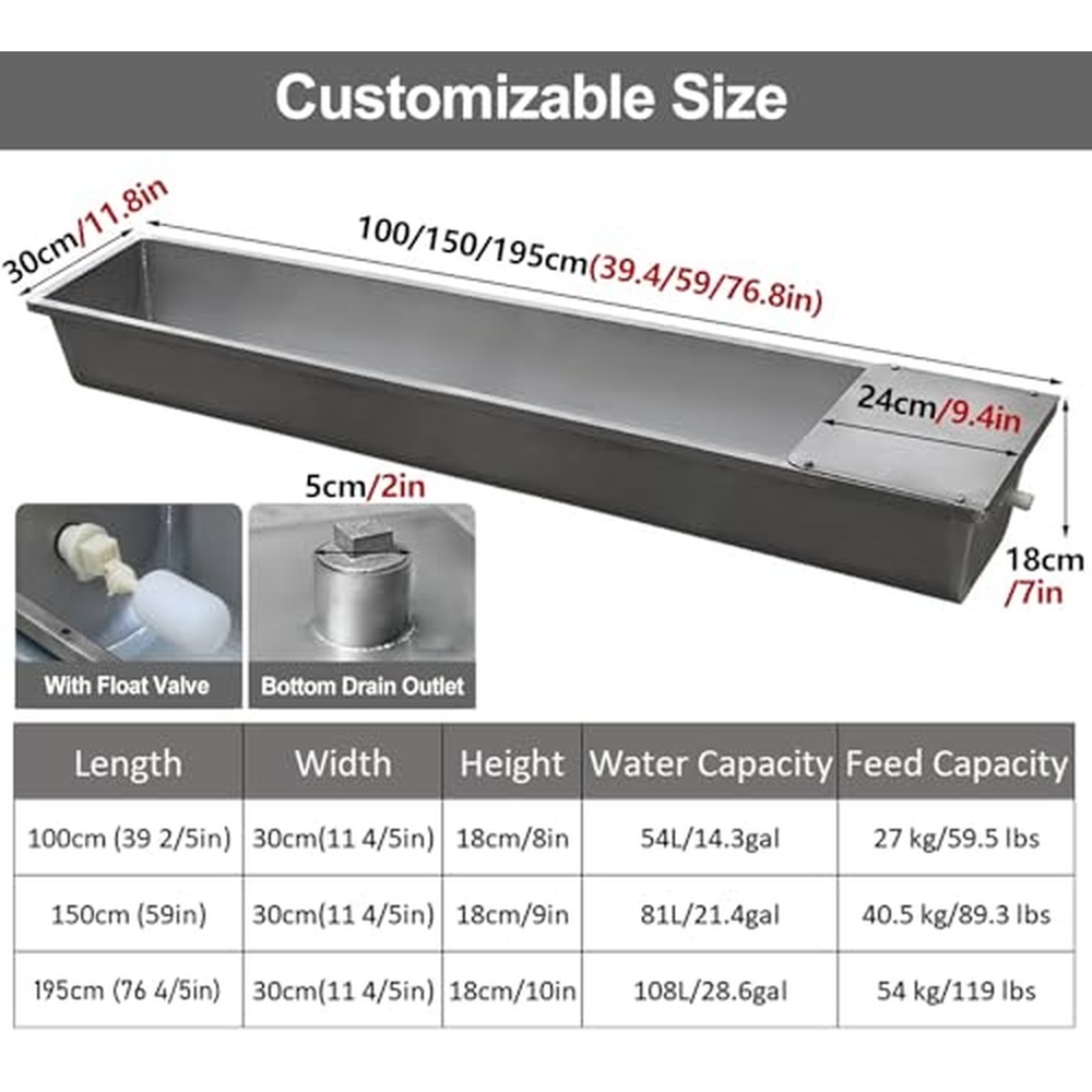 Heavy Duty Galvanized Water Tr - Livestock Water Trough Float Valve 评论和价格