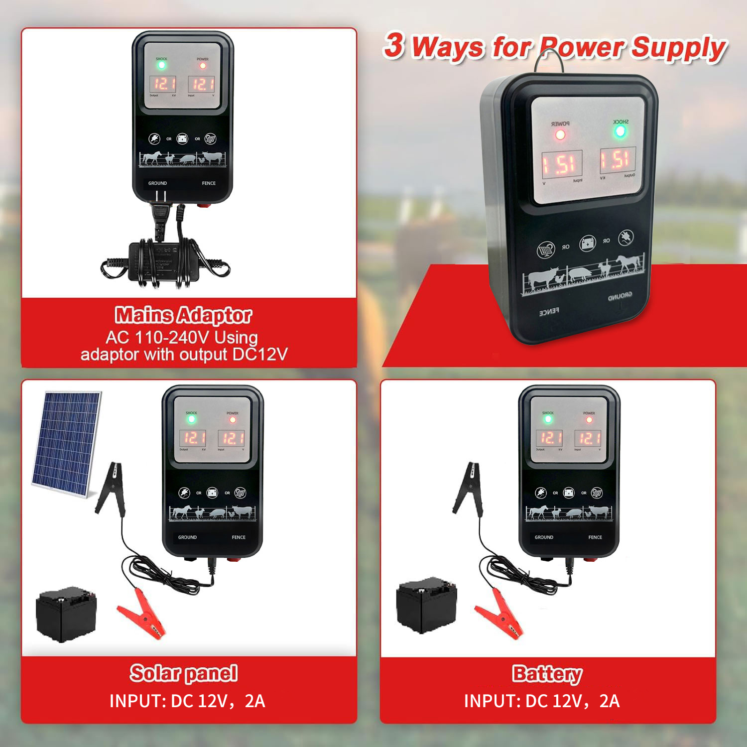 10KM Electric Fence Energizer  - Livestock Fence Energizer 12V 评论和价格