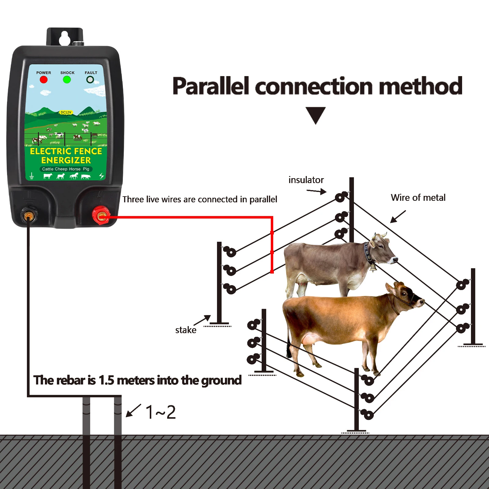 10KM Electric Fence Energizer  - Livestock Fence Energizer 12V 评论和价格