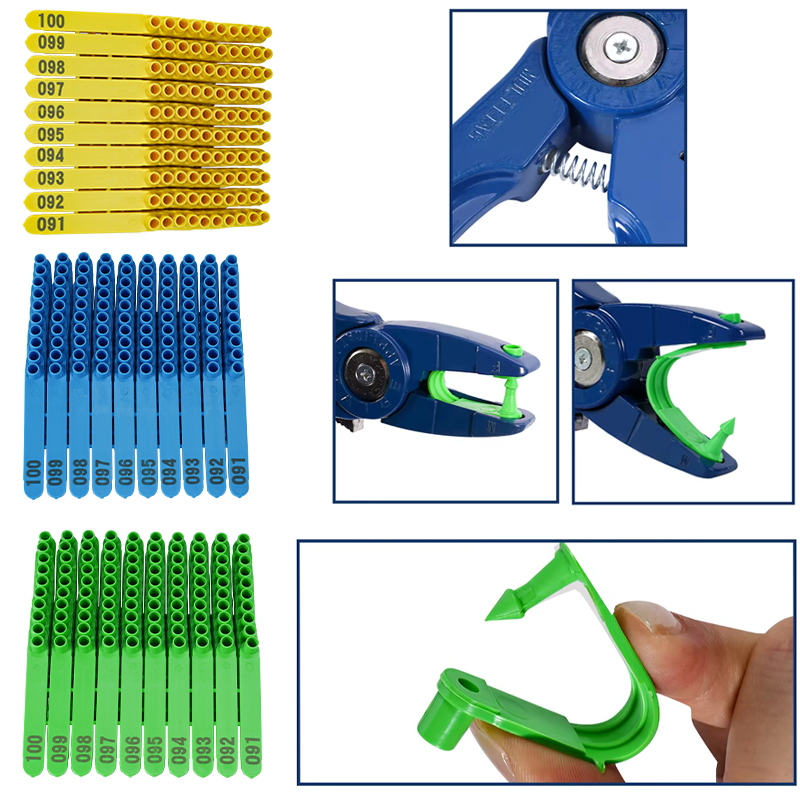 100pcs Integrated Sheep Ear Ta - Cattle Ear Tag Applicator 评论和价格