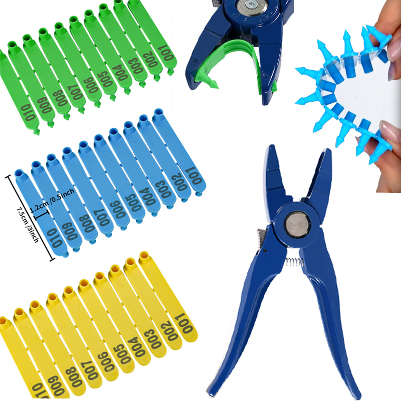 100pcs Integrated Sheep Ear Ta - Cattle Ear Tag Applicator 评论和价格