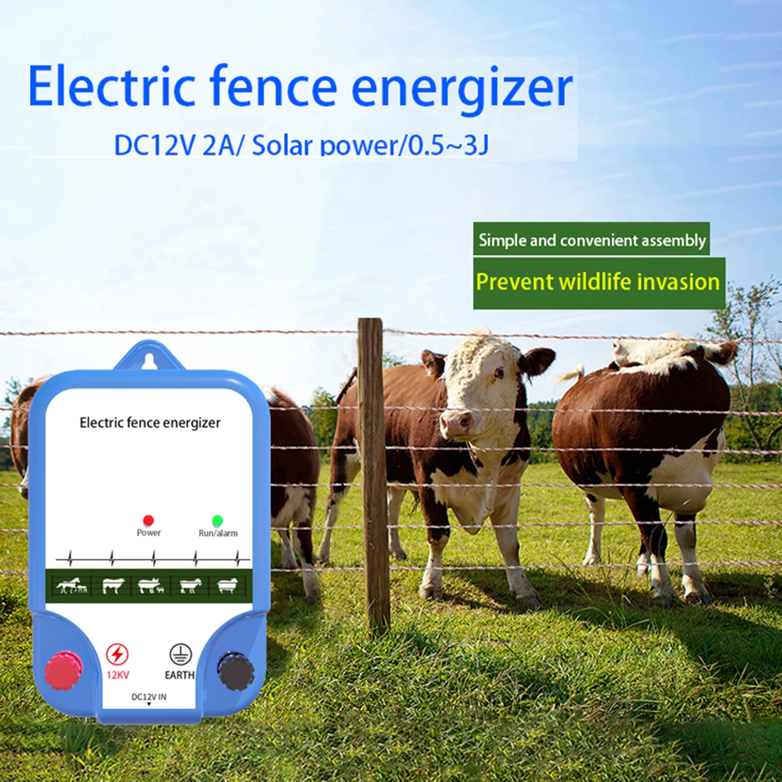 New 8KM Electric Fence Energiz - Livestock Fence Energizer 12V 评论和价格