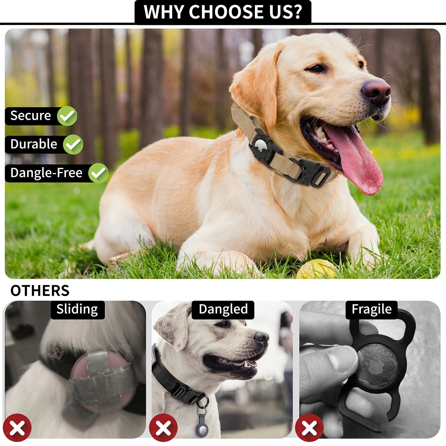 Tactical AirTag Dog Collar, wi - Gps Tracker Cattle Collar 评论和价格
