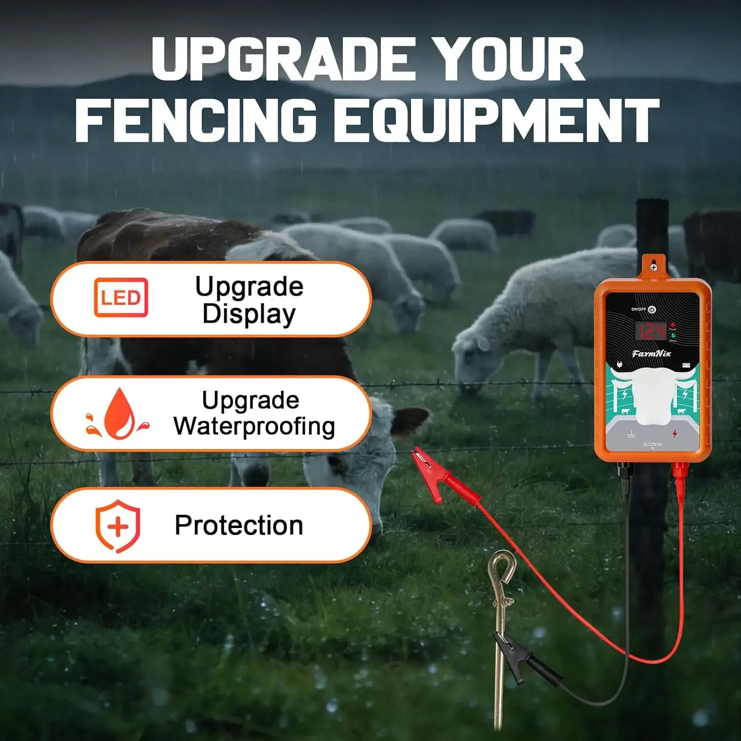 15Miles/ 24KM Electric Fence E - Livestock Fence Energizer 12V 评论和价格