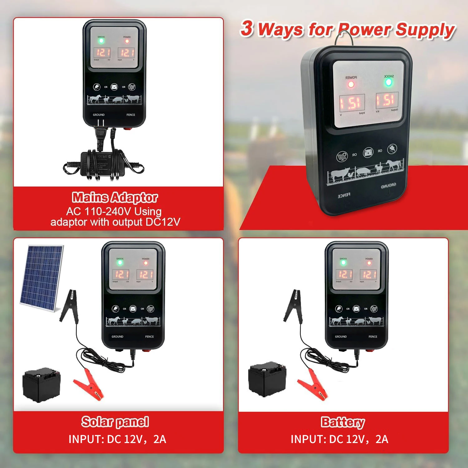 Durable10KM Electric Fence Ene - Livestock Fence Energizer 12V 评论和价格
