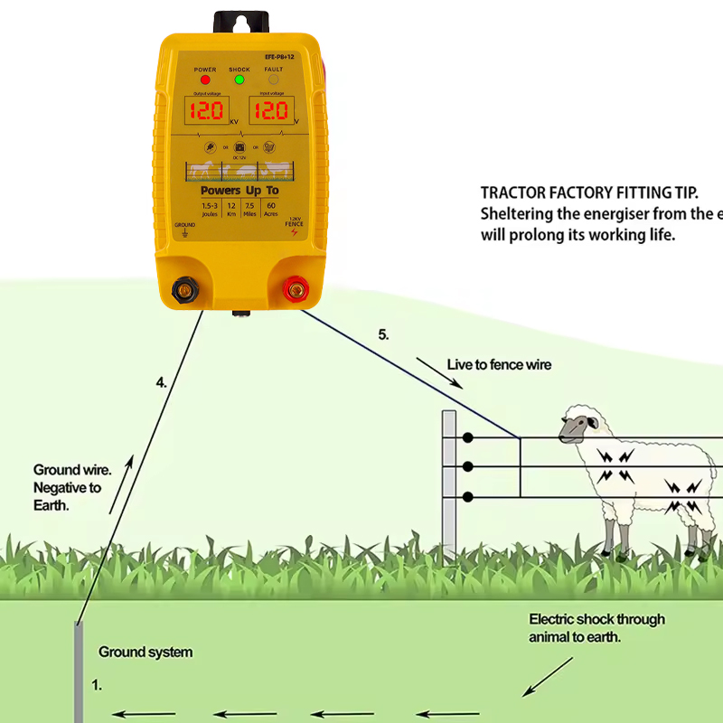 12V 12KV 5KM Electric Fence En - Livestock Fence Energizer 12V 评论和价格