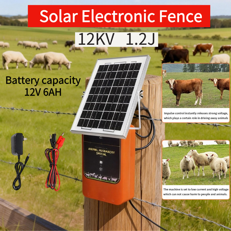 12V 6AH 12KV 1.2J 10KM Solar P - Livestock Fence Energizer 12V 评论和价格