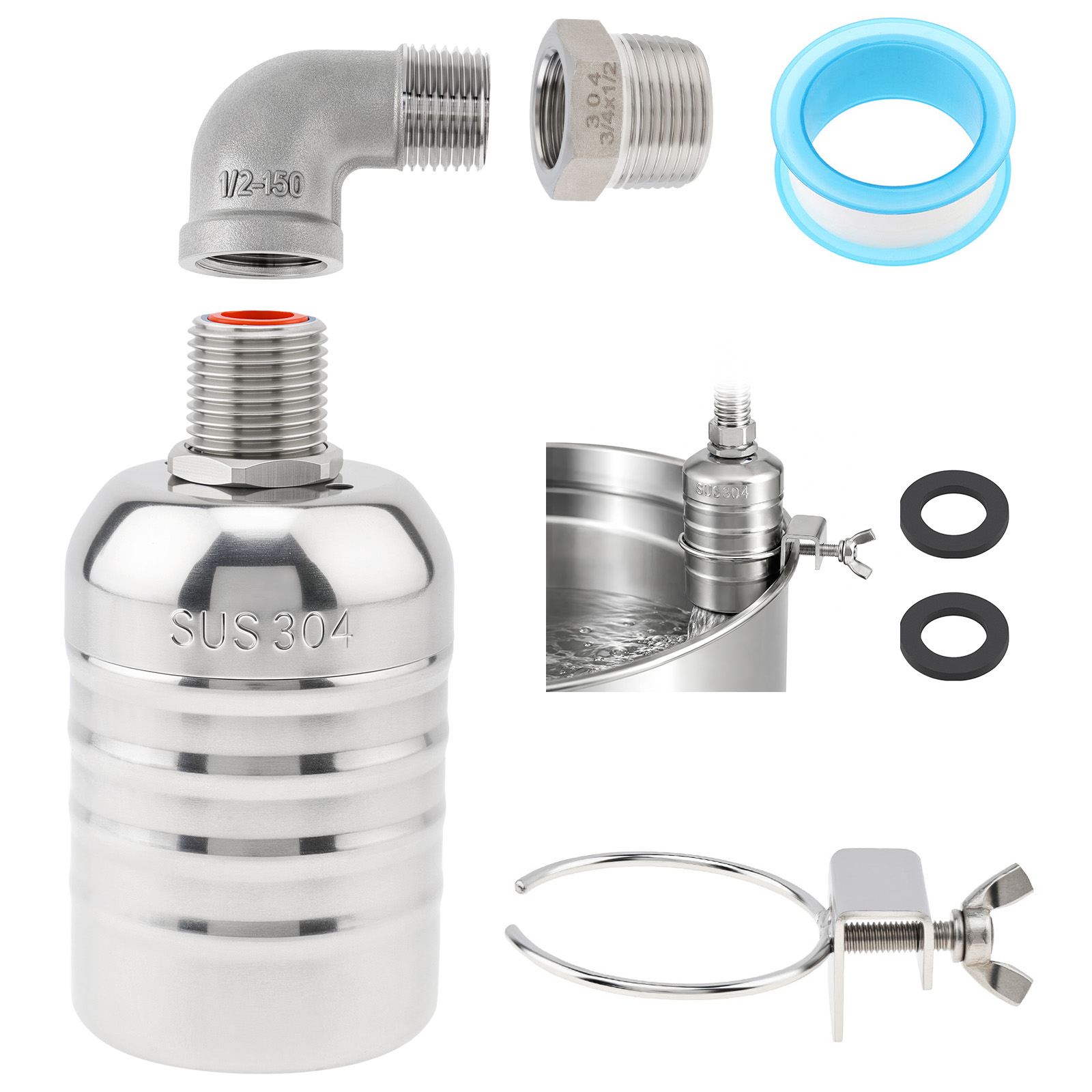 1/2 in and 3/4 in Automatic 30 - Livestock Water Trough Float Valve 评论和价格