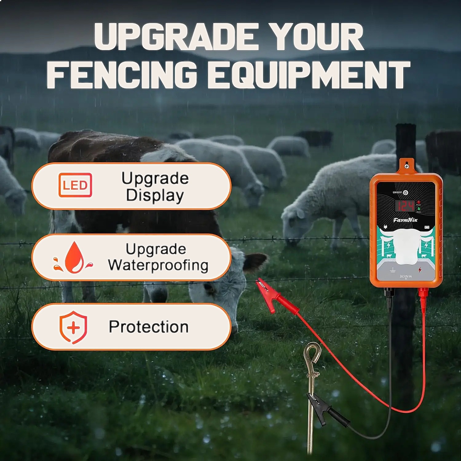 15Miles 24KM Electric Fence En - Livestock Fence Energizer 12V 评论和价格