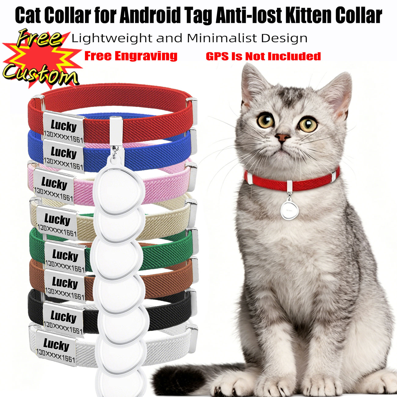 Customizable Pet ID Cat Collar - Gps Tracker Cattle Collar 评论和价格