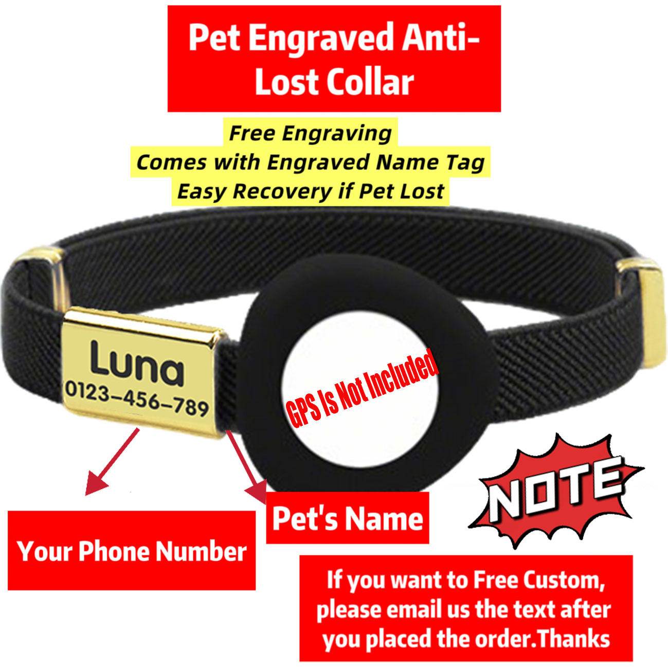 Customizable Pet ID Cat Collar - Gps Tracker Cattle Collar 评论和价格